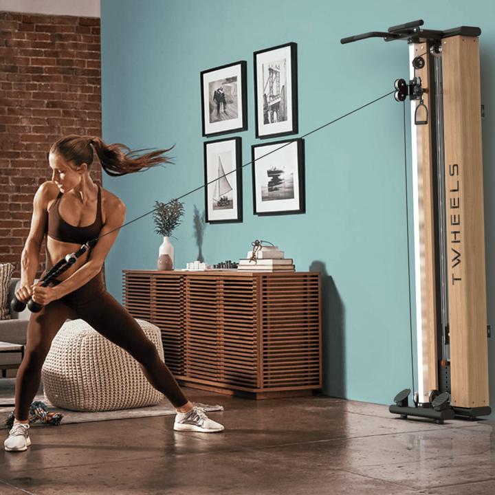Actual product image Twheels Fitness Seilzugturm aus Eichenholz