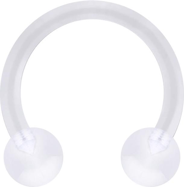 Produktbild Star Piercing Micro Circular Barbell transparent mit zwei Kugeln (ohne Messing, Bioflex)