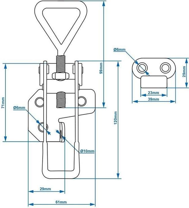 Produktbild ProPlus Exzenterverschluss verstellbar 160-180mm inkl. Gegenhalter im Blister