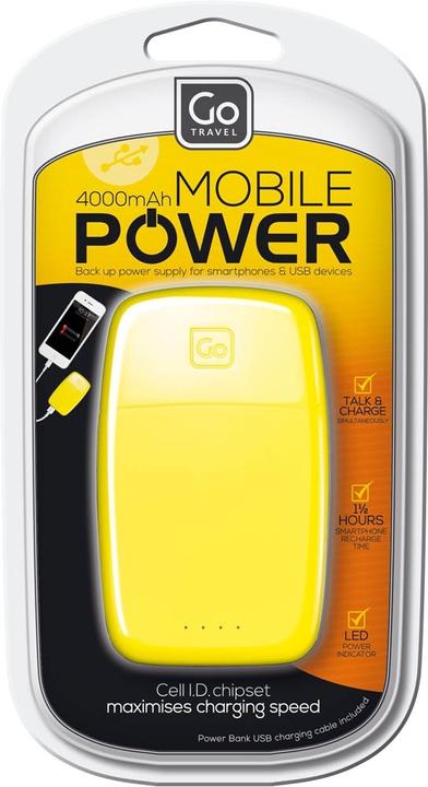 Actual product image Go Travel Power Bank 4000 (Yellow)