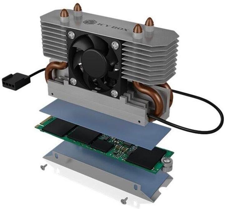 Actual product image Icy Box Heat sink IcyBox SSD M.2 IB-M2HSF-702 Heatpipe cooler