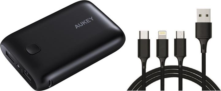 Aukey PB-N52 + 3 in 1 Multicharger USB-Cable