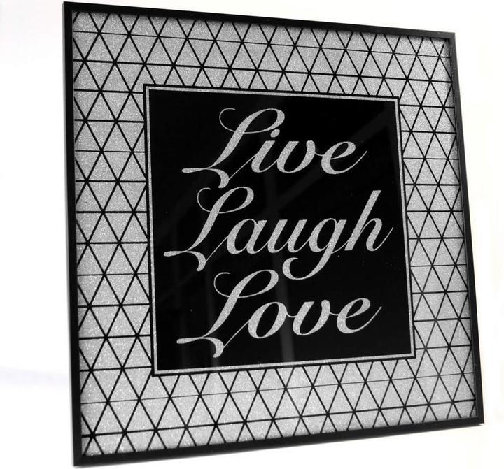 Immagine prodotto Trenddeko Live-Laugh-Love - Silver Glitter (40 x 40 cm)