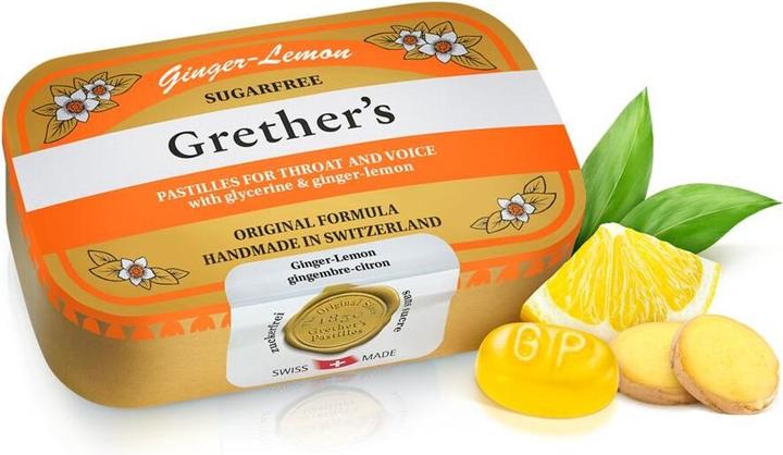 Grethers Ginger Lemon Pastillen ohne Zucker Dose 110 g (1 Stück)