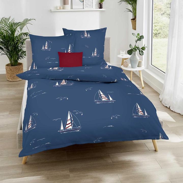 Image du produit Kaeppel Bettwäsche Yacht marine (Set de linge de lit, 135x200 cm + 80x80 cm)