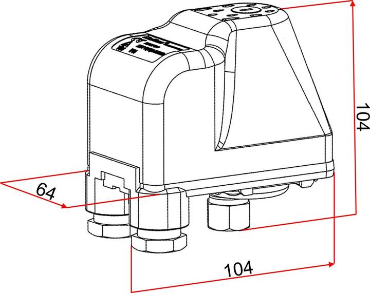 Produktbild Wiltec Druckschalter SK-9 230V 1-phasig Druckwächter Hauswasserwerk Pumpen (Hauswasserpumpe)
