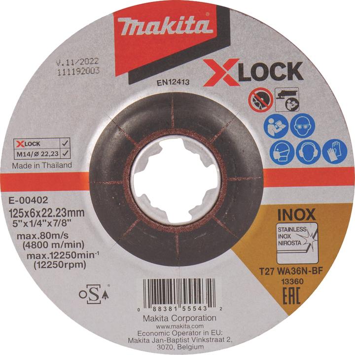 Makita Grinding wheel 125x6mm INOX (A36N)