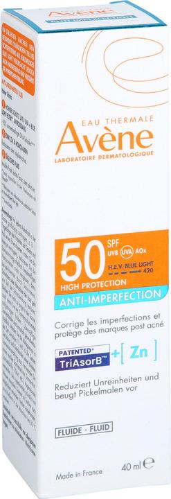 Actual product image Avène Anti-Imperfection Fluid LSF 50, 40 ml Lösung (Suntan cream, SPF 50, 40 ml)