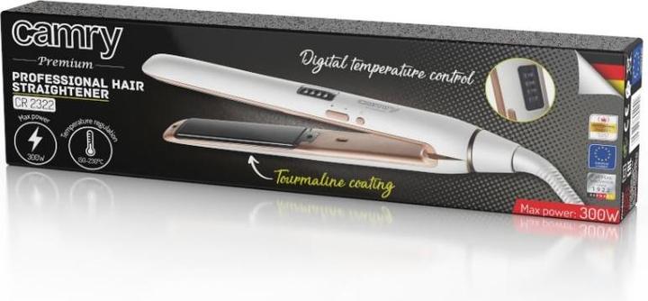 Actual product image Camry Professional Hair Straightener CR 2322 Warranty 24 month (s), Ceramic heating system, Temperature (m (Straightening iron)