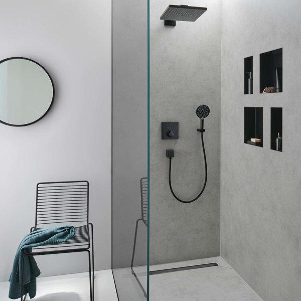 Produktbild hansgrohe HG Duschrinne RainDrain Flex kürzbar, Wandmontage 1000mm mattschwarz (1000 mm)