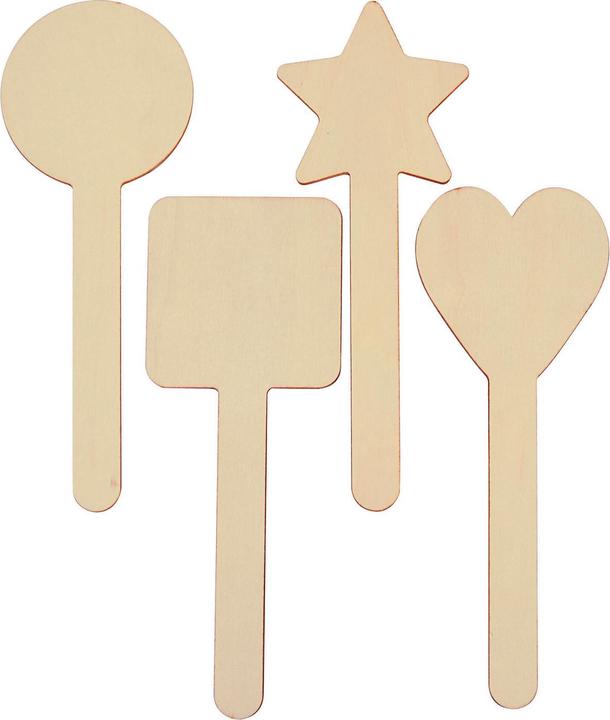 Actual product image Colorations Colouring - DIY wooden stick moulds, 4 designs, 20 pieces.