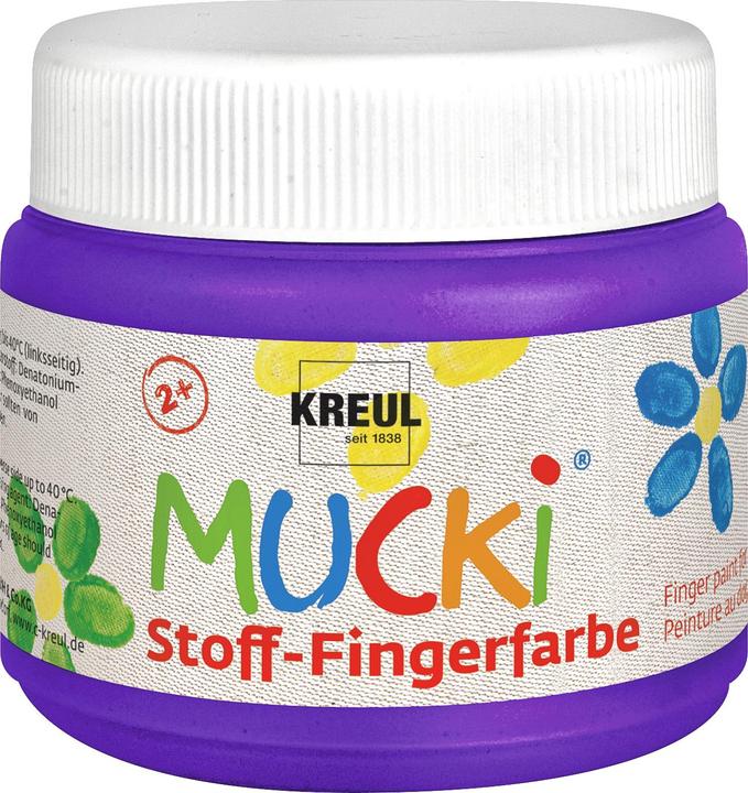 Produktbild Kreul Stoff-Fingerfarbe (Violett, Rot, Gelb, Grün, Weiss, Blau, 150 ml)