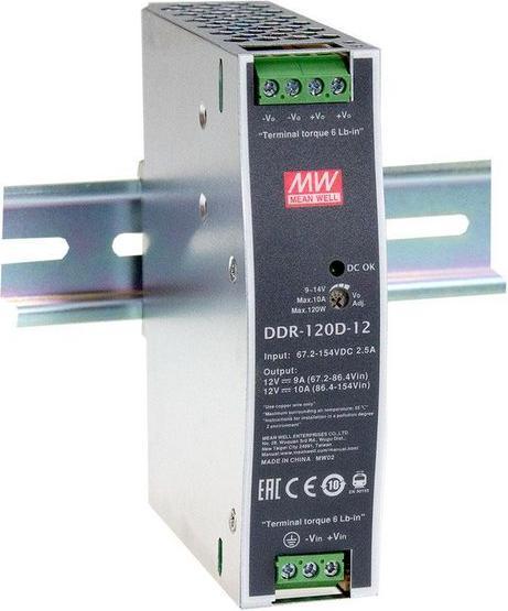 Immagine prodotto MeanWell Convertitore DC/DC, guida DIN, 9... 18VDC, 12V, 8,3A, 99,6W