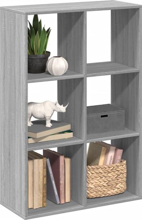 Image du produit VidaXL Séparation de pièce Bibliothèque Étagère sur pied Étagère de bureau Étagère cubique Gris Sonoma (69.5 x 29 x 103.5 cm)
