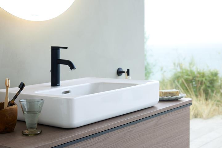 Actual product image Duravit Single lever basin mixer C.1 M with pop-up waste black matt