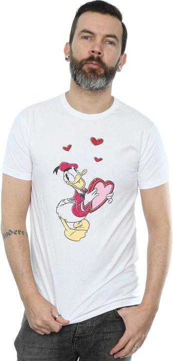 Actual product image Disney Mens Donald Duck Love Heart T-Shirt (S)