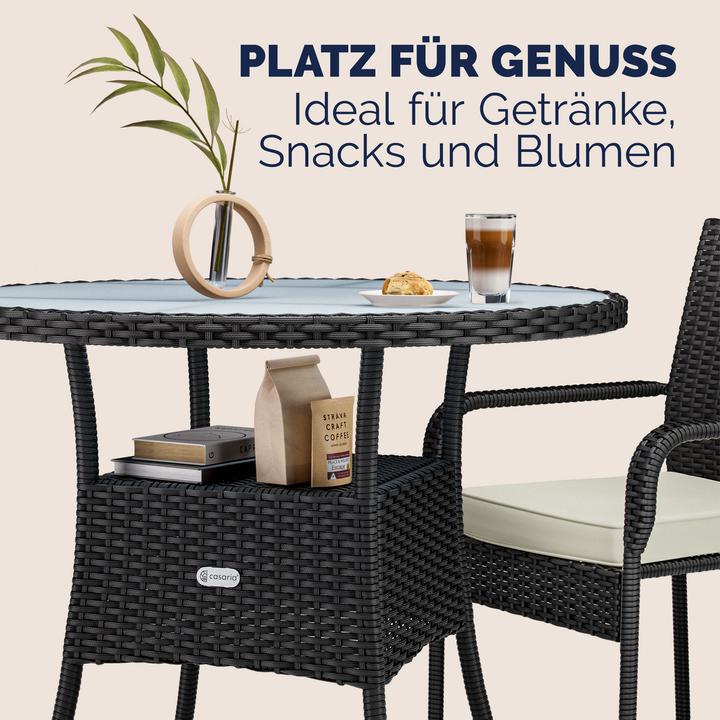 Actual product image Casaria Balcony table in poly rattan (80 cm)