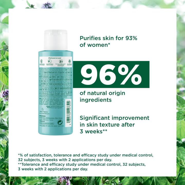 Actual product image Klorane 3-in-1 cleansing powder with organic water mint (Powder, 50 ml)