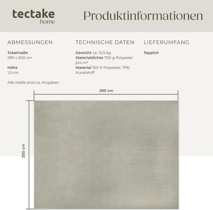 Actual product image tectake Short pile carpet Soft Zone (200 x 290 cm)
