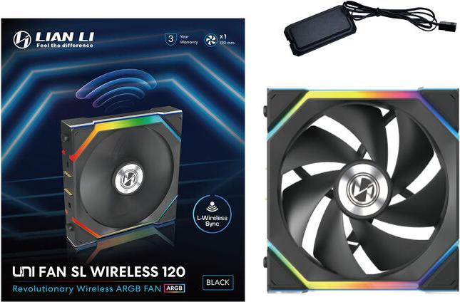 Produktbild Lian-Li UNI FAN SL Wireless ARGB PWM Lüfter - 120 mm, schwarz (120 mm, 1 x)
