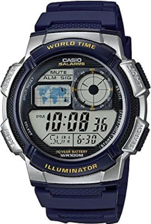 Casio Mod. WORLD TIME ILLUMINATOR - 5 alarmes, 10 Year battery (Montre de sport, 43 mm)