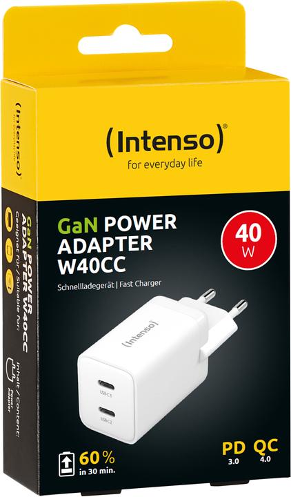 Produktbild Intenso 2x USB-C GAN Adapter weiss (40 W)
