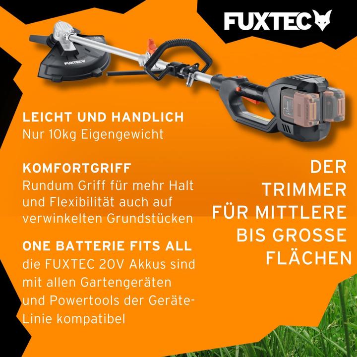 Image du produit Fuxtec Débroussailleuse sans fil 40V FX-E2MS (Fils coupe-herbe, Lame de coupe en métal)