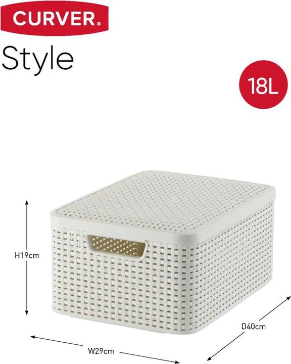 Productafbeelding Curver 3 STYLE opbergdozen crème 44,5 x 33,0 x 24,8 cm (45 x 33 x 25 cm, 30 l)