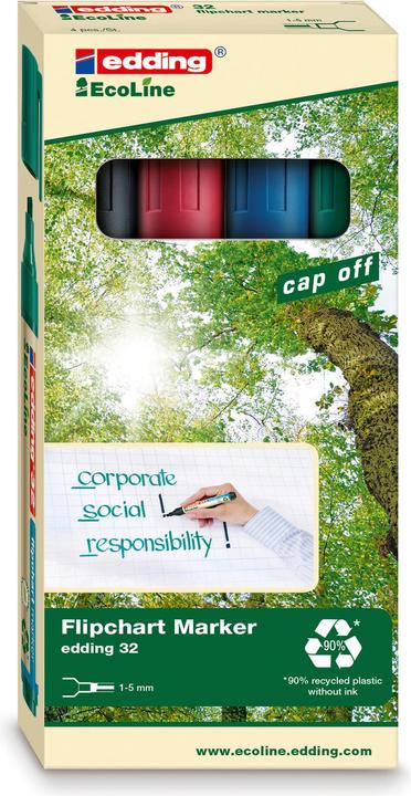Image du produit Edding Tableau de conférence 32 (Multicolore, 5 mm, 4 x)