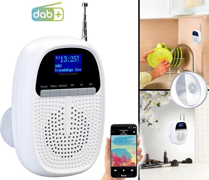Image du produit VR-Radio Radio à piles pour salle de bain (FM, DAB+ DAB, Bluetooth)