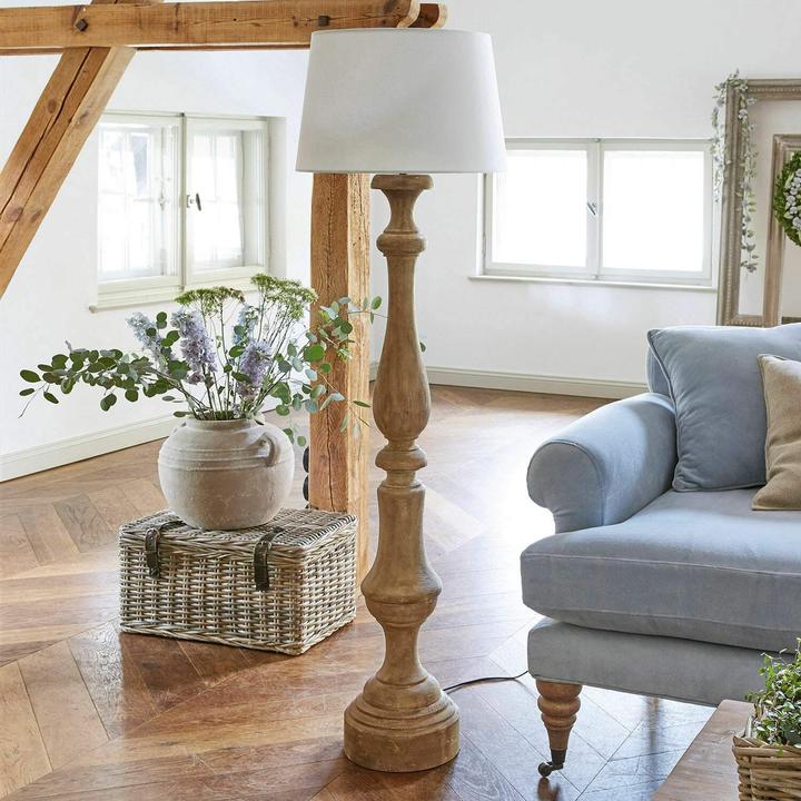 Immagine prodotto Loberon Lampada da terra Etienne marrone/bianco (E27)