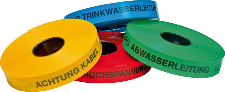 Produktbild Multicoll Trassenwarnband Aufdruck Achtung Starkstromkabel Breite 40 mm Länge 250 m gelb (40 mm)