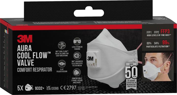 Produktbild 3M Atemschutzmaske, weiss (FFP3, 5 x)