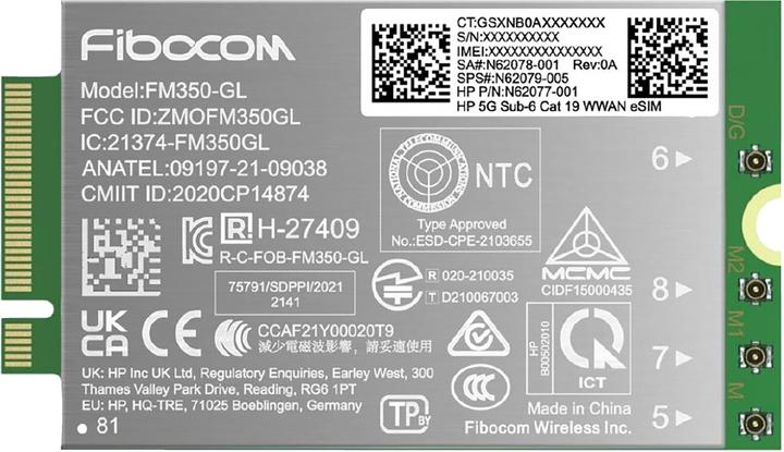 Actual product image HP 5G Sub-6 Cat 19 WWAN