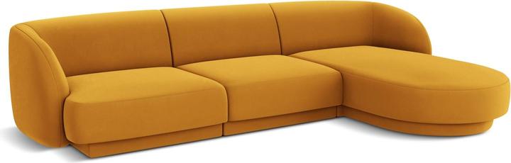 Actual product image Micadoni Velvet Right Corner Sofa, "Miley", 4 Seats, 255x156x70Made in Europe (Corner sofa)