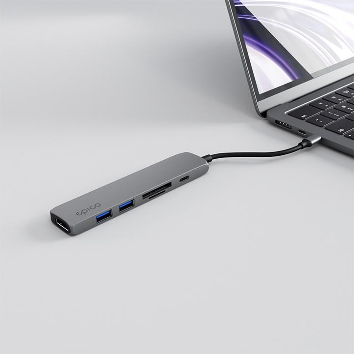 Produktbild Epico 6in1 Aluminium Hub 8K with USB-C connector - space gray (6 Ports)