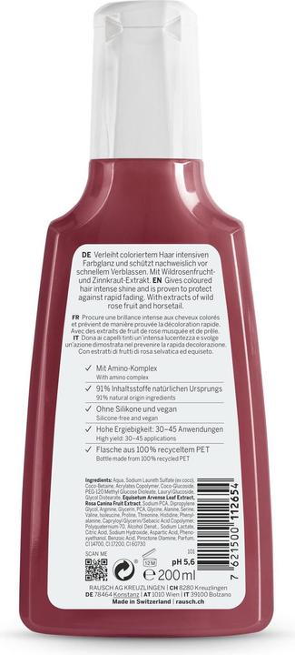 Immagine prodotto Rausch Shampoo protettivo del colore con rosa selvatica (200 ml, Shampoo liquido)