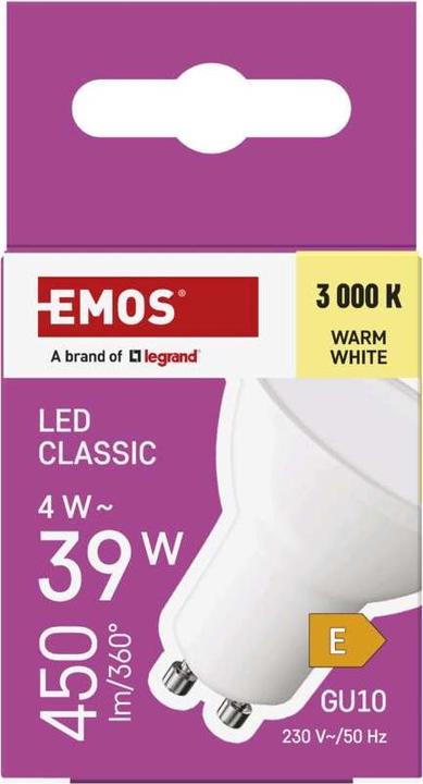 Actual product image Emos Classic LED lamp (GU10, 4 W, 450 lm, 1 x, E)