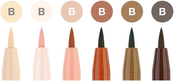 Actual product image Faber-Castell Pitt Artist Pen Brush (Skin colour, Rose, Brown, Beige, 6 x)