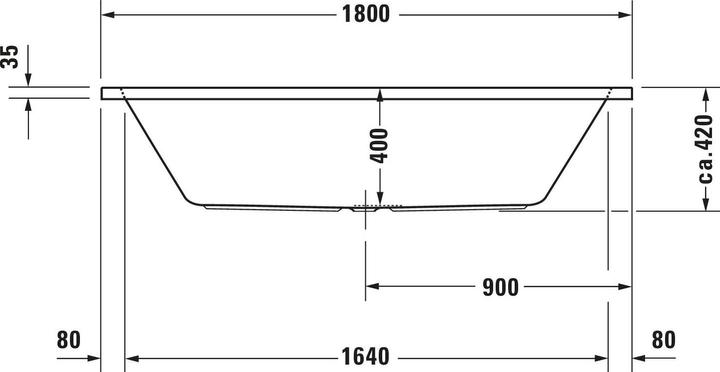 Immagine prodotto Duravit Vasca rettangolare sagomata D-Code 80 x 180 cm bianca liscia 7001010000000 (150 l, 180 cm, 80 cm)