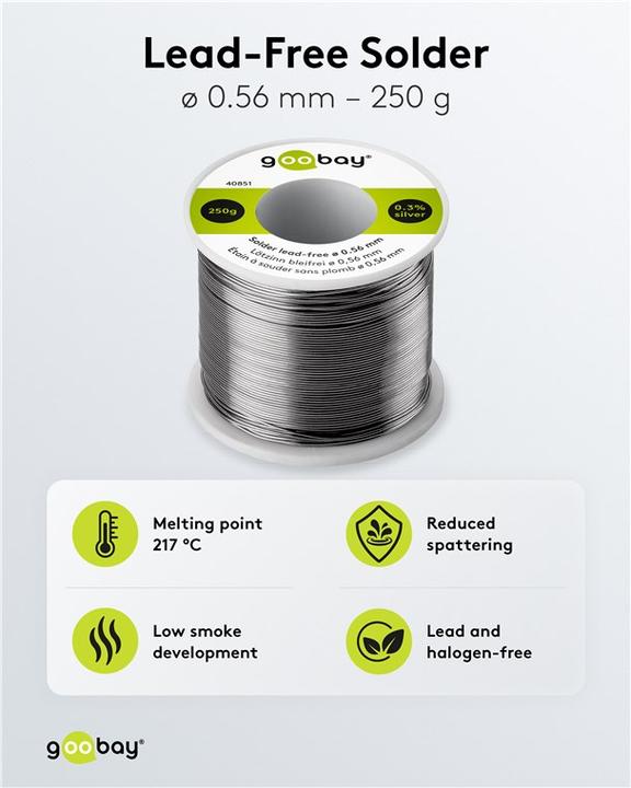 Actual product image Goobay Solder lead-free, ø 0.56 mm, 250 g (Solder)