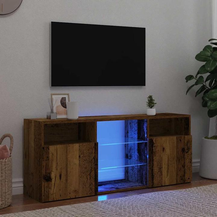 Immagine prodotto VidaXL TV-Schrank mit LED-Leuchten Altholz-Optik 120x30x50 cm TV-Möbel (120 x 30 x 50 cm)