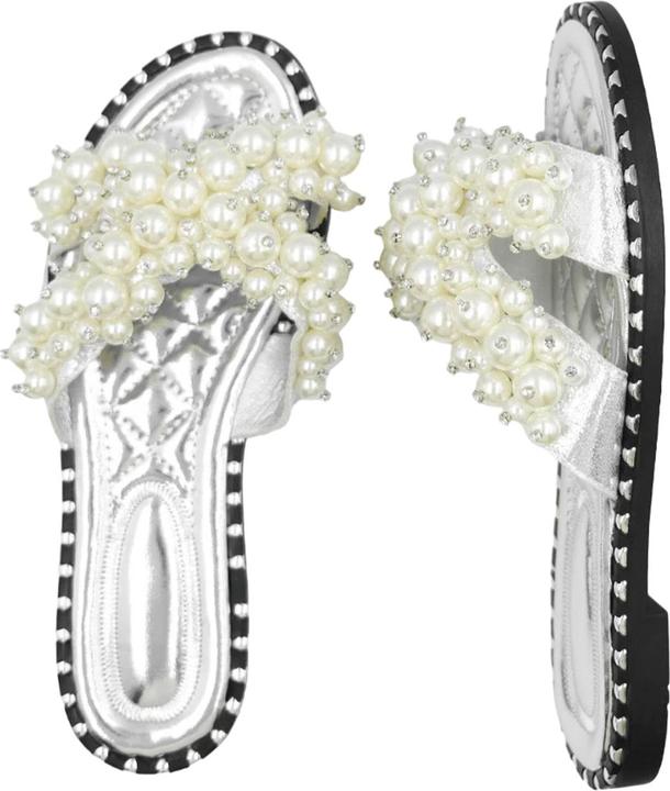 Actual product image Where's That From Womens/Ladies Iona Pearl Wide Flat Sliders (36)