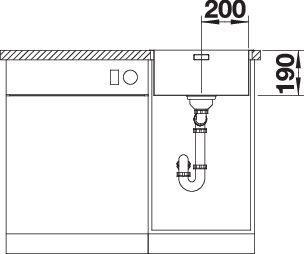 Actual product image Blanco Andano 400-IF (Fitted sink, 44 cm, 44 cm)