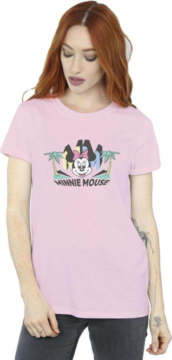 Actual product image Disney Womens/Ladies Minnie MM Palm Cotton Boyfriend T-Shirt (XXL)