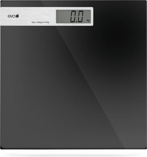Eva- Kochen und Haushalt Eva Personenwaage Glas schwarzAluminium 180kg100g (180 kg)