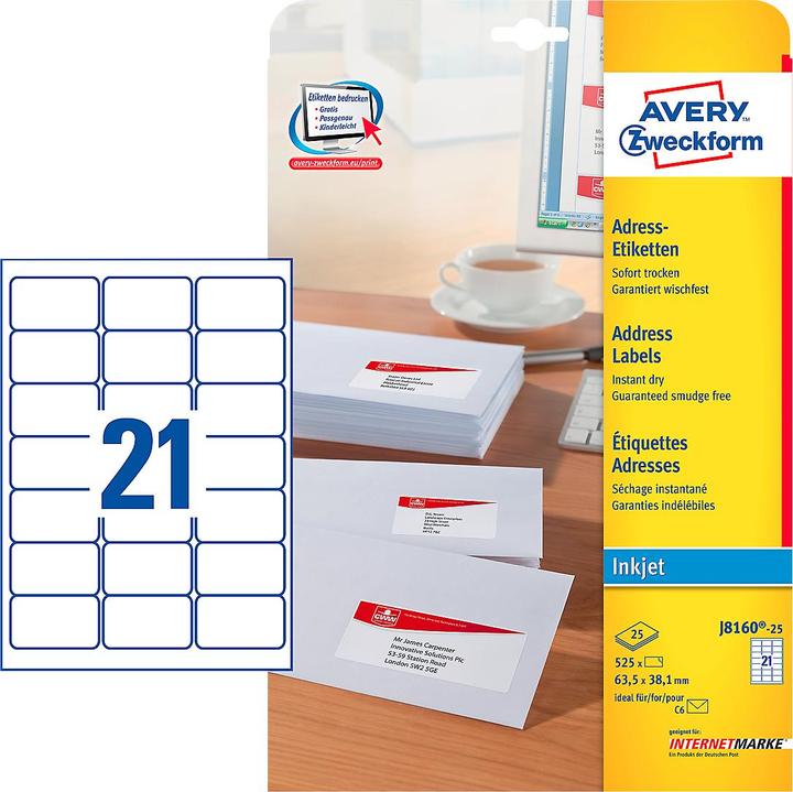 Actual product image Avery Address labels