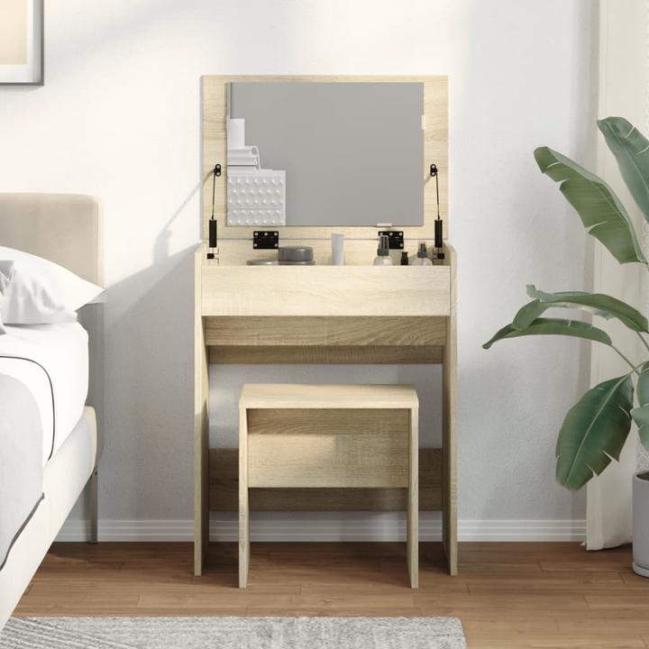 Image du produit VidaXL Coiffeuse avec tabouret 60 x 40 x 113,5 cm (60 x 40 x 75 cm)