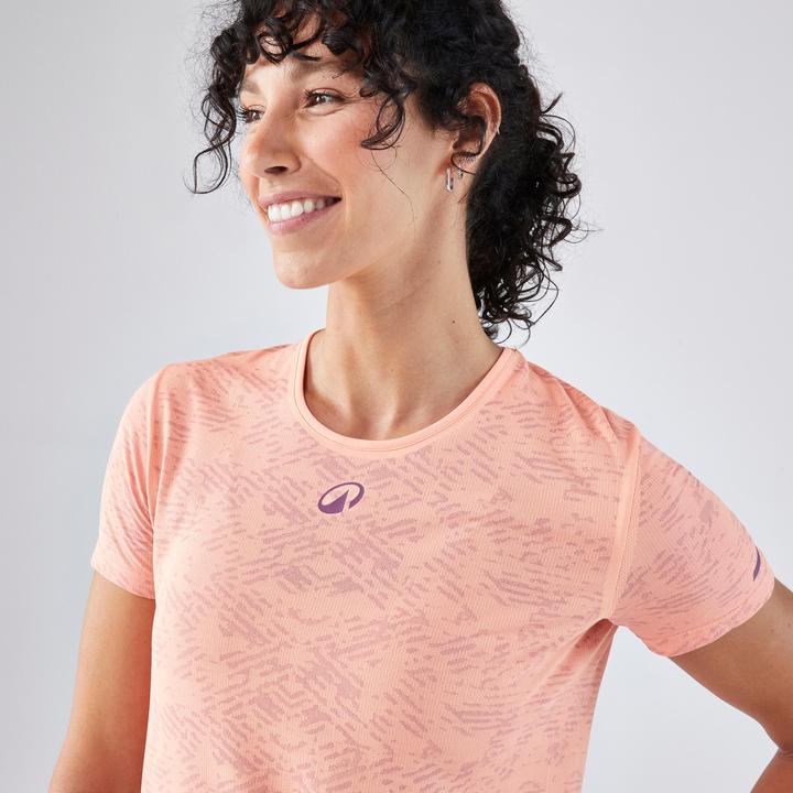 Immagine prodotto Kuikma Women’s Short-Sleeved Breathable Technical Padel T-Shirt - Coral Orange (XL)