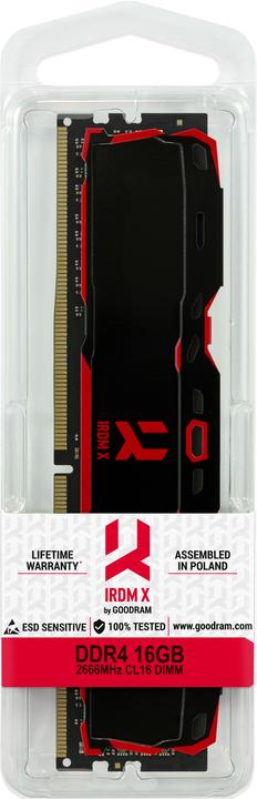 Actual product image Goodram IRDM X IR-X2666D464L16 / 16G memory (DDR4, 1 x 16 GB, 2666 MHz, CL16) (1 x 16GB, 2666 MHz, DDR4-RAM, DIMM)